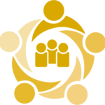 Icon of people around a group of people, representing Community Coalitions for Improving Care
